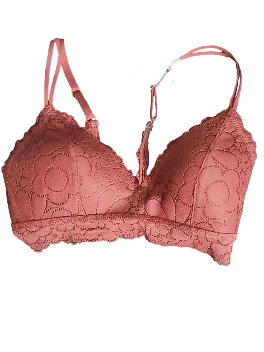 aerie Dusty Rose Floral Lace Bralette